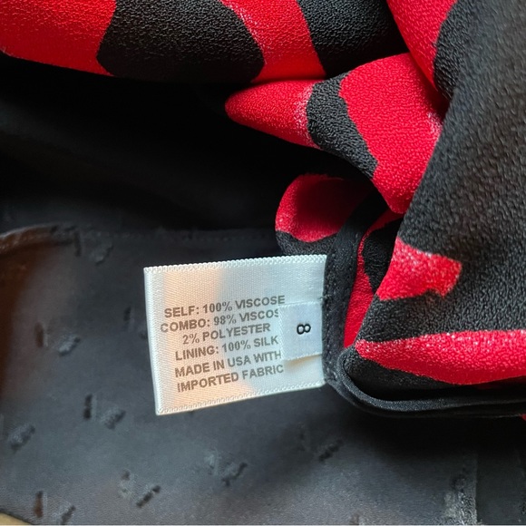 Proenza Schouler asymmetrical animal red black printed white made in usa silk - Picture 6 of 6